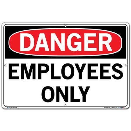 Vestil Aluminum Sign, 12-1/2" H, 18-1/2" W, Aluminum, Rectangle, English, SI-D-03-D-AL-080 SI-D-03-D-AL-080